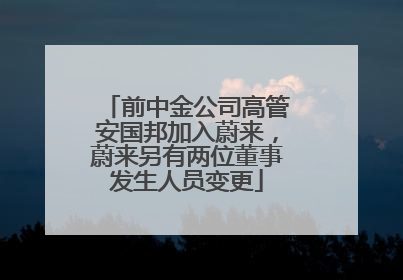 前中金公司高管安国邦加入蔚来，蔚来另有两位董事发生人员变更